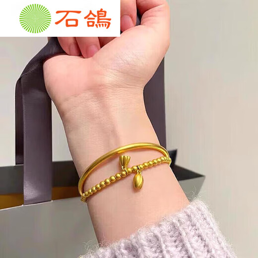 Stone pigeon sand gold bracelet for women, ancient method inheritance, simulation, non-fading, South African Sikkim solid 999 jewelry, combination 54mm bracelet + bracelet 70-90Jin Jin is equal to 0.5 kg