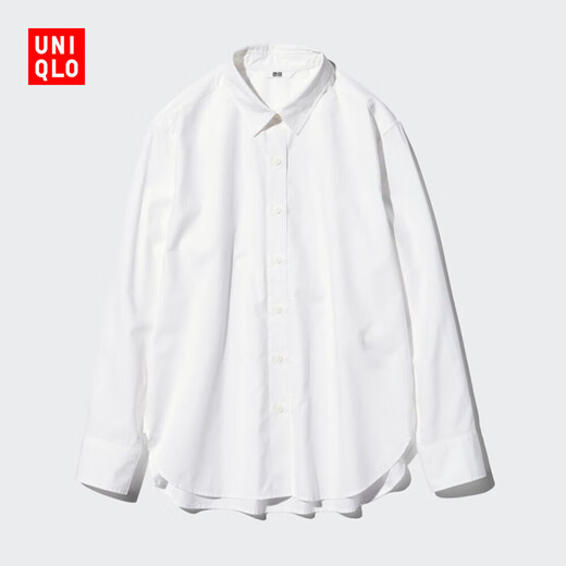 Uniqlo Women's Cotton Shirt/Long Sleeve Shirt Casual Commuting Jacket 482828 00 White S