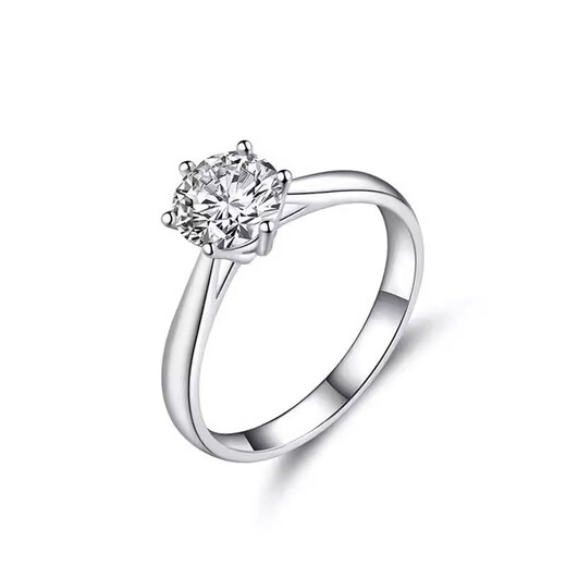 I Do platinum PT950 diamond ring for women, classic six-prong 1 carat cultivated diamond wedding ring, proposal, wedding gift for wife, classic six-prong 1 carat diamond size 12