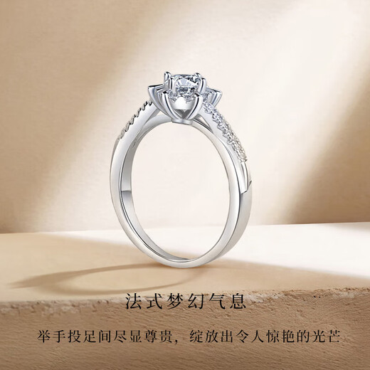 MZMZ platinum ring for women pt950 platinum engagement diamond ring versatile Valentine's Day birthday gift for girlfriend and wife when/next day delivery - light luxury six-pointed star diamond ring 50 points live mouth