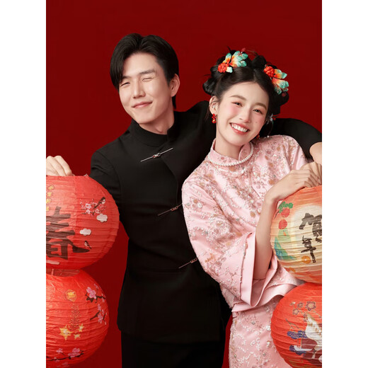 LNGA LANDGRE Pink Cheongsam Toast Wear Bridal Engagement Dress Skirt Women New Chinese Suit Can Wear Temperament Three Quarter Sleeves Pink M2505 XL