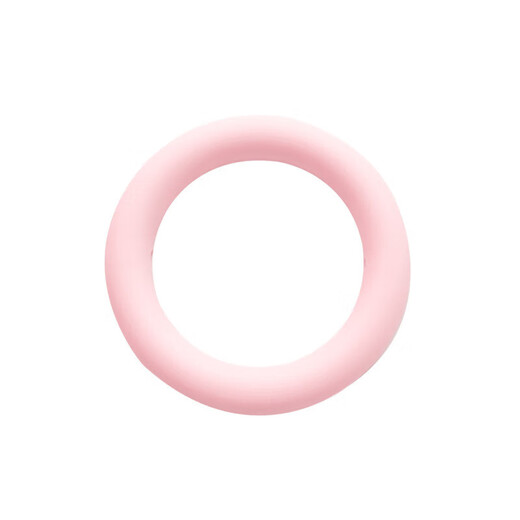 Silicone teether food grade hole ring chewing gum for babies to prevent falling off and bite during oral period, white