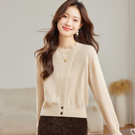 Shexi (Srcr) 100% cashmere design soft and waxy pure cashmere sweater for women spring and autumn animal year red knitted bottoming sweater