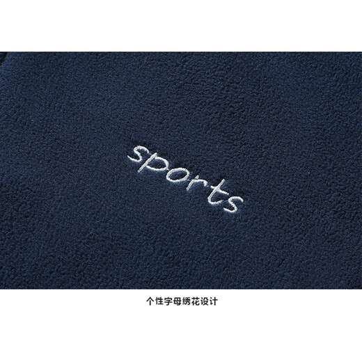 PLAYBOY Jacket Men's Autumn and Winter Fleece Jacket Thickened Middle-aged and Elderly Warm Lambswool Jacket Black 3XL