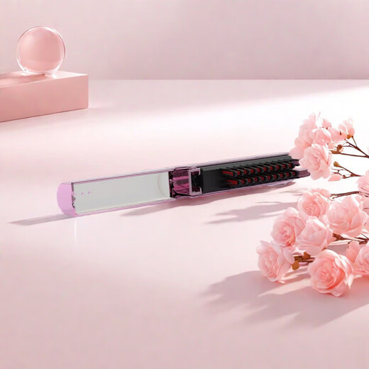 Xiaomi Guoba Trendy Life Appliances New Wireless Folding Hair Straightening Comb Intelligent Temperature Control Negative Ion Hair Care Curling Artifact Student Dormitory Straightening and Curling Dual-Purpose Inner Buckle High Top of the Head Does Not Harm Hair Girly Pink Long Battery Life-Smart Power Off-Professional