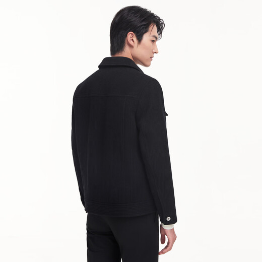 Jiumuwang men's jacket men's autumn and winter wool blended lapel easy-care workwear casual thickened jacket for men