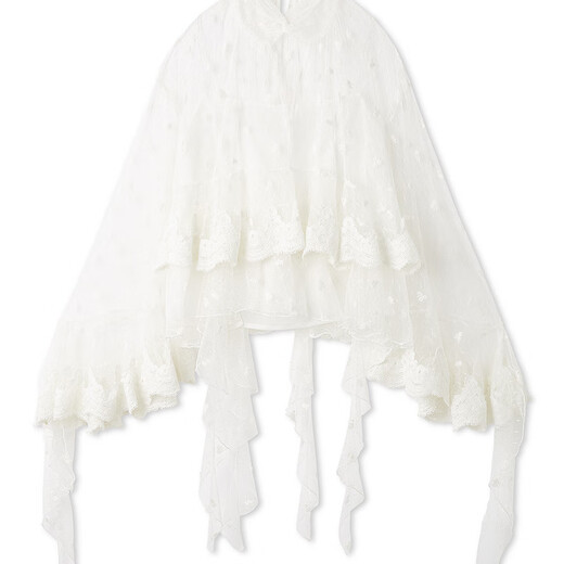 SNIDEL2025 new autumn and winter elegant jacquard lace embroidered ruffle bell sleeve shirt SWFB255147 flower pattern one size fits all (F)