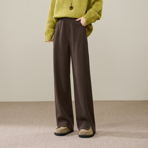 ESE-Y herringbone pattern acetate wool plus velvet narrow straight pants for women winter thick high waist drape casual wide leg white pants black gray 28