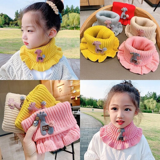 Baby scarf neck warm winter cute girls winter scarf neck pullover neck scarf female winter knitted children's scarf yellow