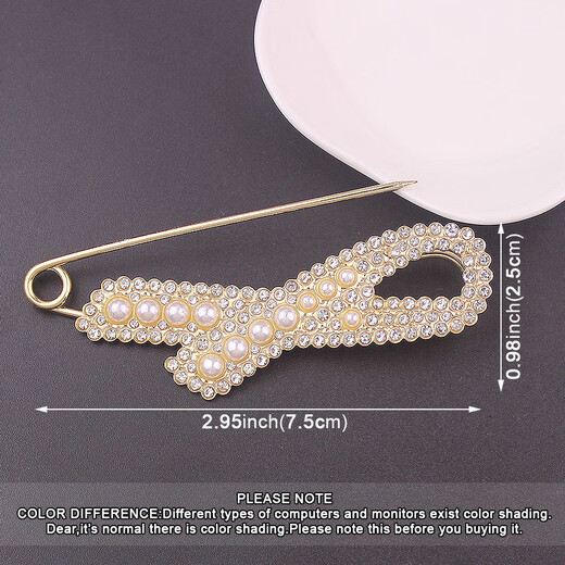 Antime scarf buckle winter clip buckle large pin fixed clothing accessories multi-functional sweater collar shawl brooch B070 large pin pearl bow tie