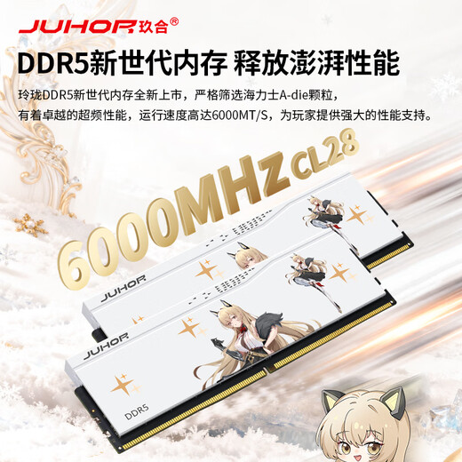 JUHOR玖合 32GB(16GBx2)套装 DDR5 6000 台式机内存条 海力士A-die颗粒 CL28 玲珑无灯 助力AI 