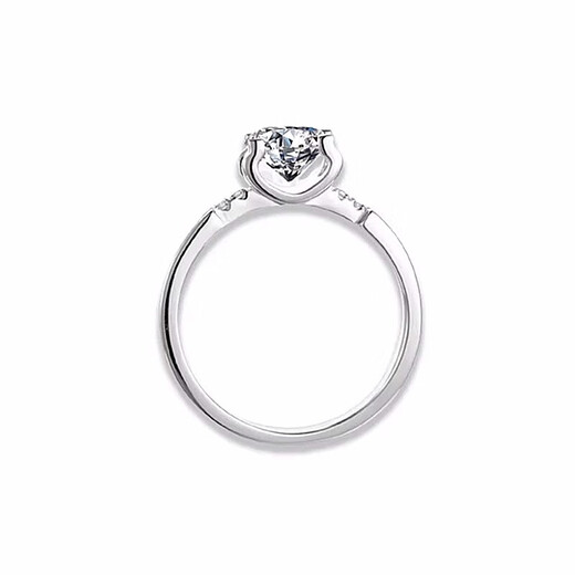 I Do platinum PT950 diamond ring micro-paved bull head 1 carat cultivated diamond proposal engagement diamond ring gift for girlfriend micro-paved bull head 1 carat diamond size 19