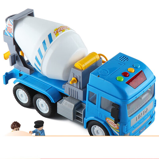 Mixer truck large Linda music sound and light cement pump truck tank truck engineering vehicle model children's boy toy car music climbing car (with battery + minifigure)