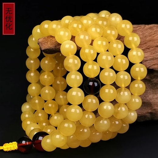Amber style, one thing, one picture, one certificate, beeswax beads string, 108 pieces, natural amber bracelet, prayer beads, rosary, no cracks, beads string, 34.61g, 8mm