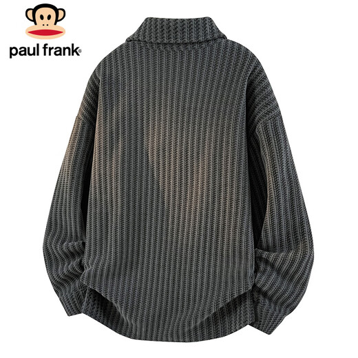 Paul Frank Jacket Men's Autumn and Winter Chenille Jacket Men's Warm and Coldproof Loose Casual Men's Gray XL