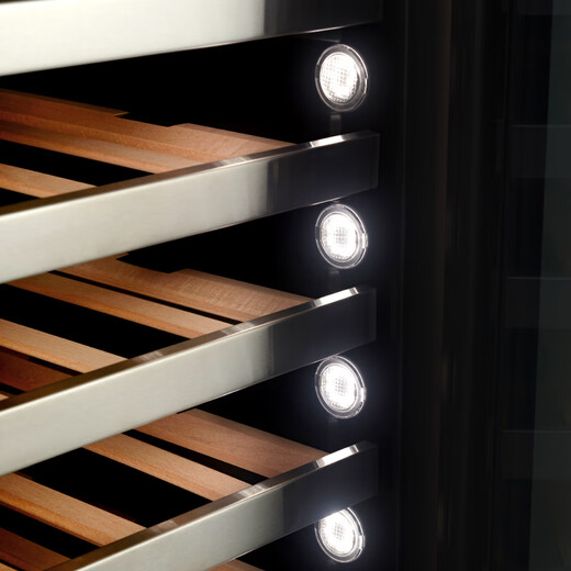 PULADI Arc Intelligent Frequency Conversion Double Door Double Temperature Red Wine Cabinet Constant Temperature Home Living Room Refrigerator Office Tea Retro Villa President Embedded Commercial Display Fresh Cabinet WIFI Retro Integrated Double Door Wine Cabinet + Wine Cabinet/Black Mirror 490L