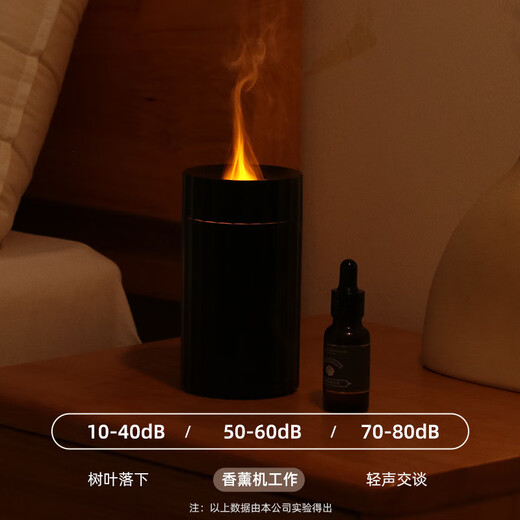 LZJV new creative simulation flame humidifier home office desk diffuser car seven-color flame aroma diffuser A1 ivory white