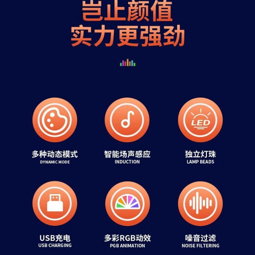 RGB Colorful Mode Trendy Lifestyle Appliances Sound Pickup Rhythm Atmosphere Light Car Modification RGB Voice Controlled Music Light Atmosphere Colorful Rhythm Lamp L023 Light Follows Sound + Accurate Sound Pickup Rechargeable Model - 1 Pack