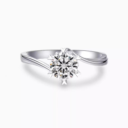 I Do platinum PT950 diamond ring Snowflake twist arm 1 carat cultivated diamond proposal engagement diamond ring gift for girlfriend Snowflake twist arm 1 carat diamond size 8