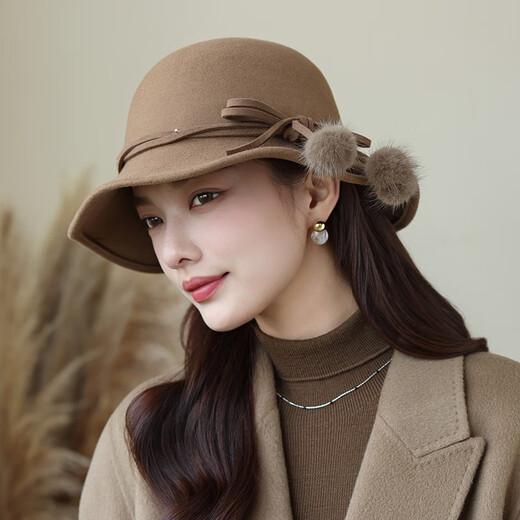 Xiangxue Yuxiu (xiangxueyuxiu) autumn and winter hat women's new French hat women's fashion versatile wool lady hat women's Japanese fisherman hat women's winter beige