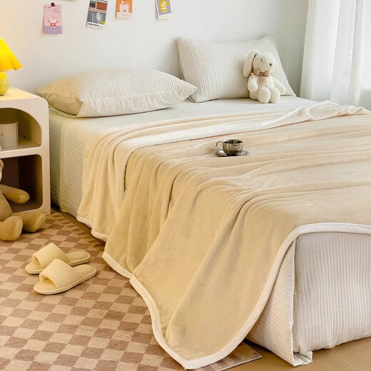 Blanket Milk Velvet Thickened Warm Sofa Cover Blanket Office Nap Blanket Student Dormitory Single Shawl Thick Winter 100*140cm Lunch Break Blanket/Random Color Exclusive Lunch Break Style