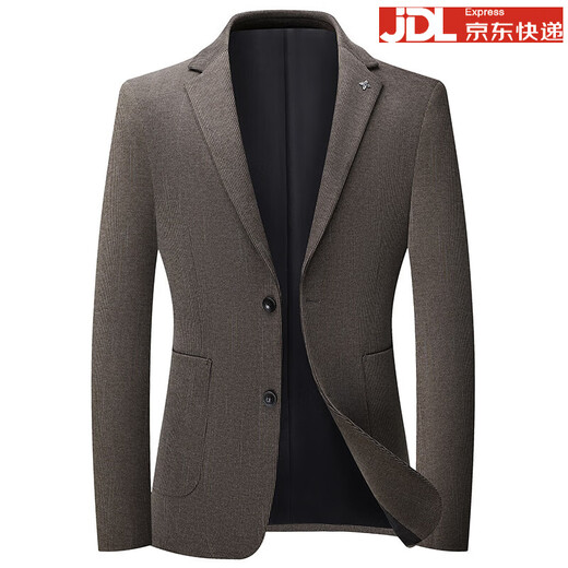 BOSS corduroy suit men's autumn and winter high-end brand striped business men's casual suit jacket free of iron coffee color L 175