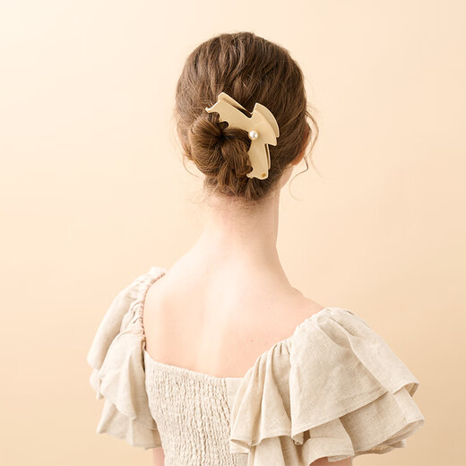 ALEXANDRE DE PARIS Christmas gift, celebrity style, private series, large shark clip, gift for girlfriend, S beige