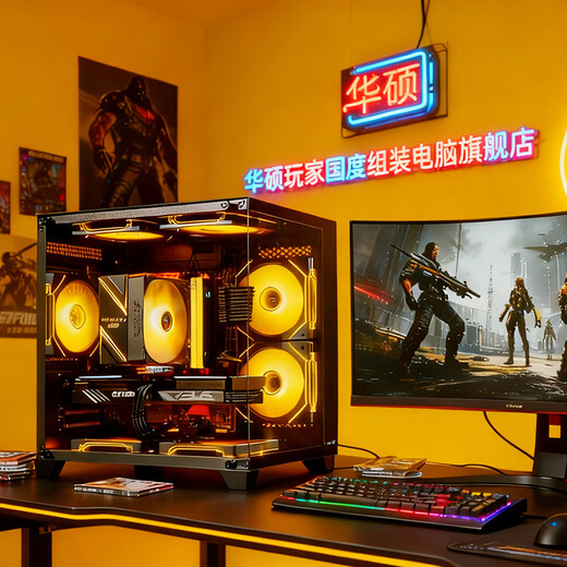 ASUS family bucket 13400F/14600KF/RTX5060 independent display sea view room assembly computer game e-sports live rendering design desktop host DIY complete machine I5 14600KF+RTX5060 | High-end version