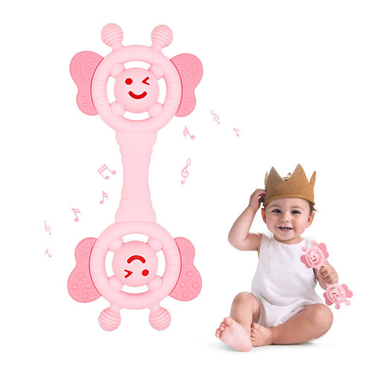 Teething Baby Food Grade Silicone Latex Toothbrush Teething Stick Teething Stick Teething Device Anti-Eating Hand Teether Pacifier Pineapple (Color Matching) Yellow and Green Color Matching 1 Pack