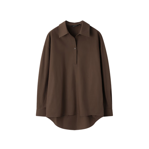 Mohan Yimei classic cotton shirt 2025 autumn new high-end paper man casual slim top for women