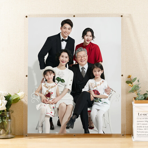 Hong Kong and Vietnam acrylic transparent family photo frame hanging on the wall, washed and printed photos enlarged and made into empty frames for wedding photos, customized, double-sided transparent rounded corners, 8 inches, inner frame 15.2*20.3 cm for hanging