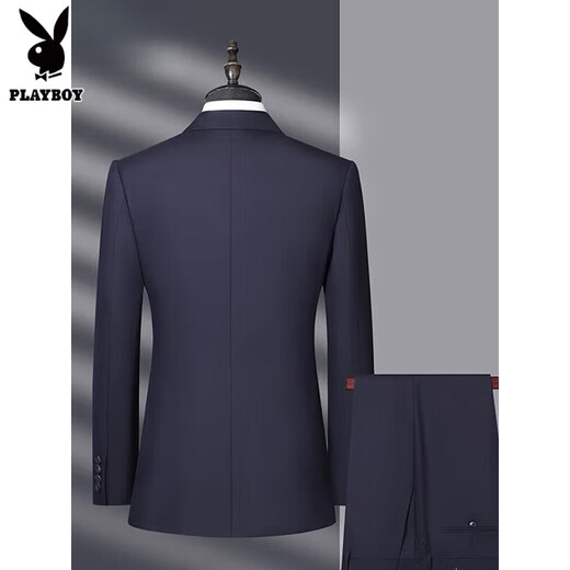Playboy Worsted 100% Pure Wool Suit Men's High-end Suit Middle-aged Men's Business Formal Wear Light Luxury Wedding Dress 1001 Shangqing Suit + Pants Size Message 48 175/B