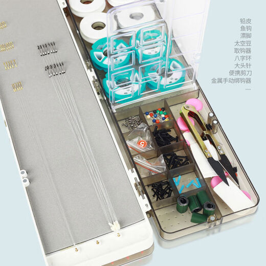 Fish float box three-layer multi-functional large-capacity main line sub-line box float box set three-in-one storage of fishing gear supplies 510 upgraded thickened red float box 14-axis coil