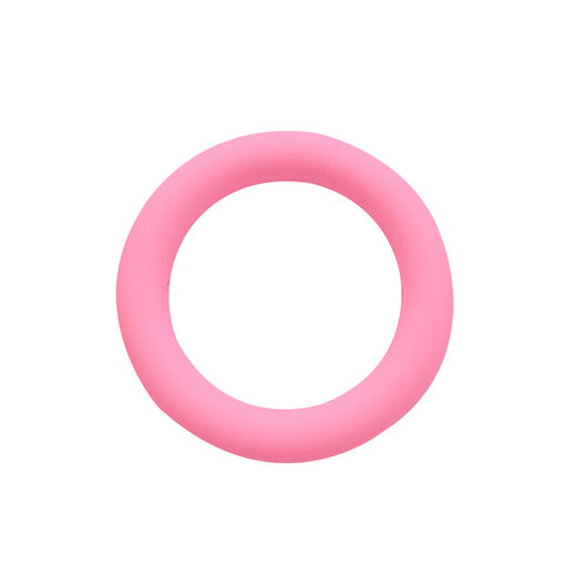 Silicone teether food grade hole ring chewing gum for babies to prevent falling off and bite during oral period, white