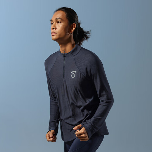 Macondo (macondo) Coach Liu's same style Merino wool half-zip long T thermal insulation after running sweat 3A antibacterial one-piece male black XL