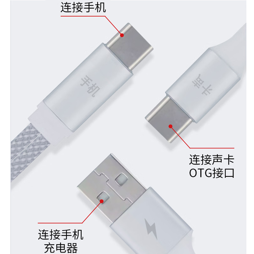 Aiken Mobile Live OTG Cable Android OTG Cable Type-C Interface Suitable for Android Mobile Live Conversion Cable Rechargeable Live OTG Data Cable