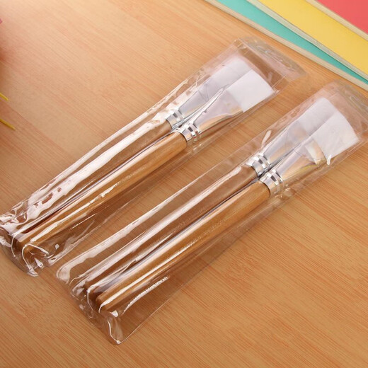 Camphor tree long wooden handle facial mask brush soft bristle brush for applying volcanic mud mask and sweeping mud mask beauty special spa brush wooden handle brush (short thick handle) 12 pieces
