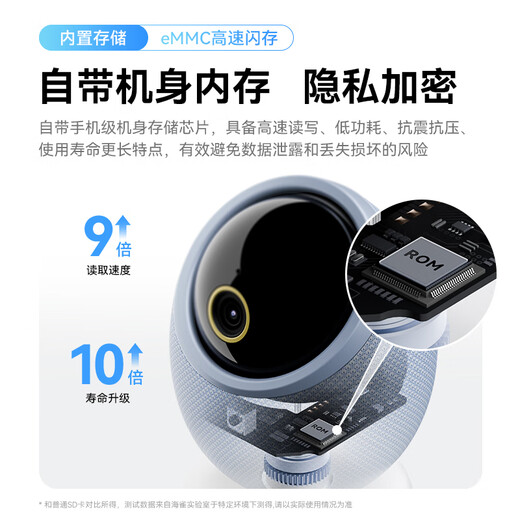 Puffin Hongmeng Intelligent Selection 8MP camera monitor 360-degree no blind spots with night vision panoramic mobile phone remote voice call indoor baby care device Sparrow Egg Pro AI command丨Smart detection 8MP+64G