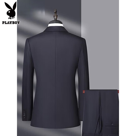Playboy Worsted 100% Pure Wool Suit Men's High-end Suit Middle-aged Men's Business Formal Wear Light Luxury Wedding Dress 1001 Shangqing Suit + Pants Size Message 48 175/B