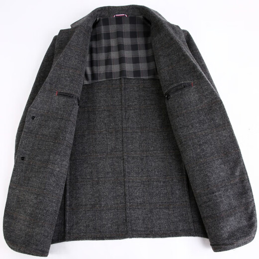 SEVEN 7 Qi brand autumn and winter double-sided cashmere suit for middle-aged men and dads woolen jacket high-end wool business casual suit 2291 black double-sided woolen M 170/48