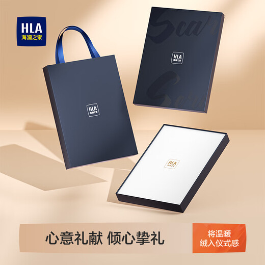 Heilan House (HLA) men's scarf pure cashmere autumn and winter warm outdoor travel gift box scarf gift for boyfriend Sky Gray