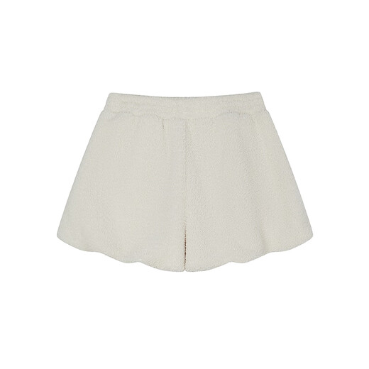 Teenie Weenie Bear Women's Sweatpants 2025 Autumn New Casual, Comfortable and Playful Fake Lamb Wool Shorts Ivory White S