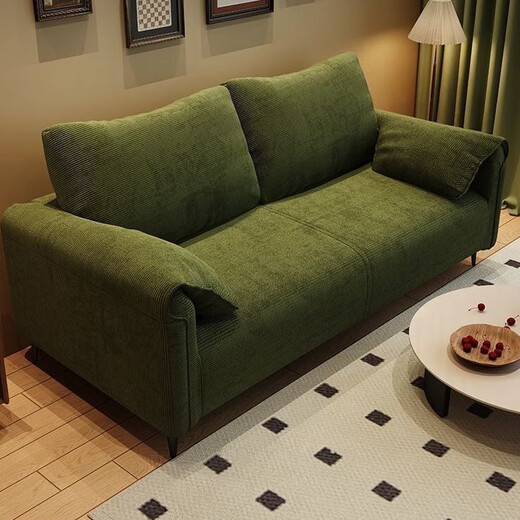 Sofa Living Room Small Bedroom Apartment Rental Single Office Lounge Area Double or Three-Seater Fabric Sofa Skin-Friendly Corduroy Material - Off-White Large Two-Seater 150cm Standard Version