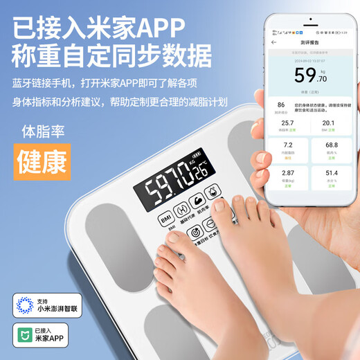 Mijia APP Body Fat Scale Weight Scale Electronic Scale Home Weighing Scale Special for Weight Loss Intelligent Accurate Charging Health Scale Electronic Body Fat Scale Hot Model Mijia APP Body Fat Scale - Rechargeable