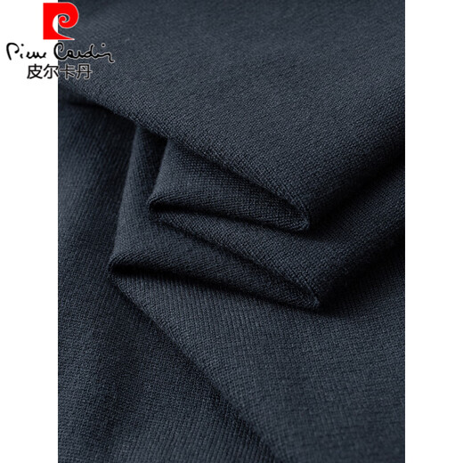 Pierre Cardin 2025 Autumn and Winter Large Size Henley Collar Sweater Men's Casual Button Sweater New Versatile Plus Fat Oversized Bottoming Shirt Black XL 120-140Jin Jin equals 0.5 kg