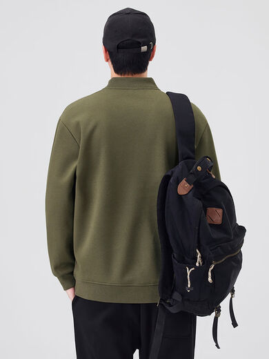 Xiaohongshu's popular Xiaohongshu's popular sweatshirt for men in spring and autumn heavyweight Henry collar bottoming shirt loose trendy splicing light gray M MM120Jin Jin is equal to within 0.5 kg