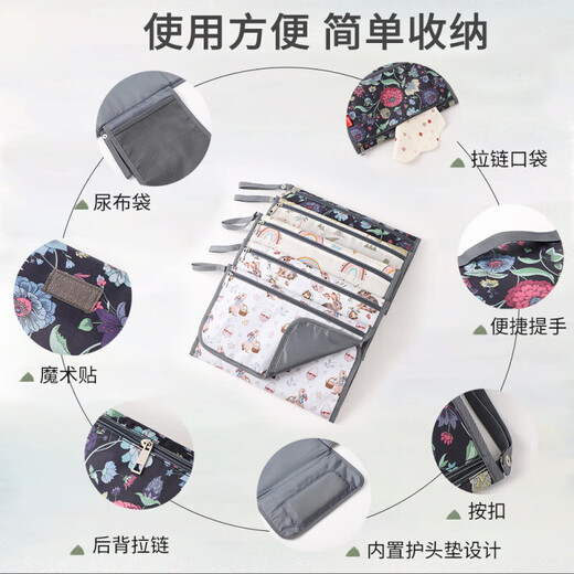 Mother and baby diaper supplies portable waterproof baby changing pad diaper bag multifunctional baby changing diaper rainbow 1 pack