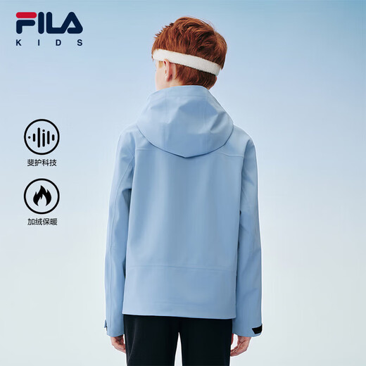 FILA FILA Children's Jacket Two-piece Set for Boys 2025 Winter Big Children's Fleece Top