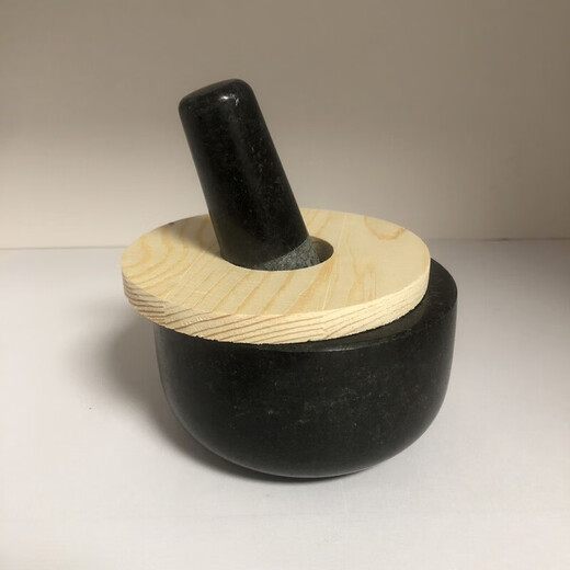 Oupinyuan household natural granite hand-ground stone mortar commercial chili garlic ginger paste garlic pounder stone pounding mortar stone nest outer diameter 9.5 height 5 cm