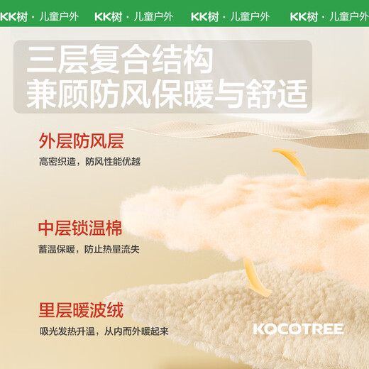 Kocotreekk tree children's gloves warm and windproof gloves for boys and girls thickened baby flip cover dual use